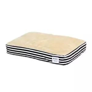 [반려] 강아지 극세사 쿠션 스트라이프 브라운 대형 1P 방석