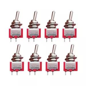 mxuteuk 8pcs SPST 미니 토글 스위치 미니어처 ON/OFF 2 터미널 위치 6A 125V 3A 250V DIY 차량 대시보드