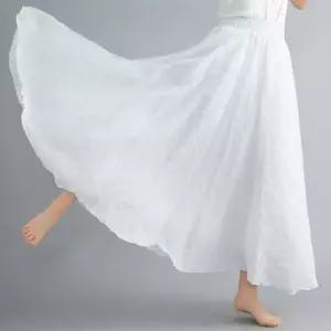 [옷은날개] 아사면 A라인 롱치마 풍성 얇은 스커트 허리밴딩