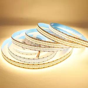 LEDENET 2835 SMD 따뜻한 흰색 LED 스트립 조명 3000K DC 12V 2400 16.4피트/5M 더블 로우 플렉시블 테이프