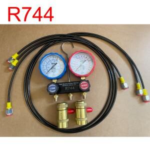 R섬세한 고 이산화 CO2 매니폴드 게이지 세트, 3 방향 AC, 냉동 프레온 충전 벤츠 마이바흐 포르쉐용