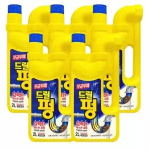 무균무때 파워 드릴펑 배수구세정제 2L 5개 배수구청결제