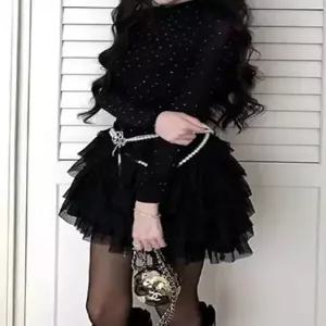 여성용 니트 치마 원피스 검정 겨울 케이크 러블리 핫피스 생일 무도회 천금 바자 다올4