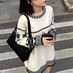 여자 치마 니트 추동 이너 러블리 페어아일 원피스예쁜 다올4