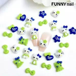 케릭터파츠 24개입 네일파츠 귀여운네일아트 태닝키티 파랑키티