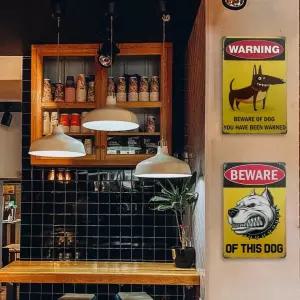 갈색 빈티지 개조심 도그 액자 철제 인테리어 소품