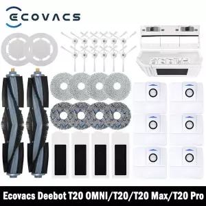 콤푸레샤 부품 Ecovacs Deebot 메인 사이드 브러시 걸레 천 HEPA 필터 먼지 봉투 교체 예비 T20 OMNI/T20/T