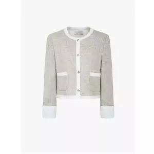 [JJ지고트](마산점)[2026 SUMMER] 라인 배색 라운드넥 크롭 재킷 GS4M0JK911