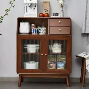 원목 주방그릇장 그릇진열장 진열장 거실 서랍 찬장 B호두색