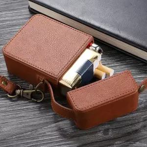 담배 보관함 가죽 스트랩 휴대용 담배 케이스 수납 스냅