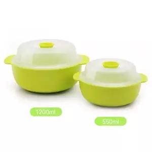 멀티 전자레인지 찜기 2인용 세트 그린 컬러 전자레인지용 찜 그릇