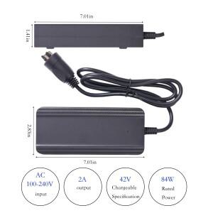 36V Bosch 액티브/성능 라인 전자 자전거 배터리용 42V 2A Ebike 충전기