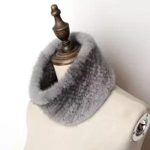 털 밍크 직수입 머플러 심플 헤어밴드 넥워머 겨울 목도리 신축성 NAT7+3bsD