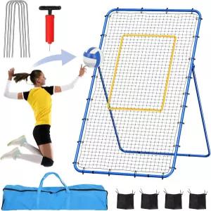 스파이크 범프 패스를 위한 각도 조절이 가능한 배구 리바운더 네트 7x4FT 듀얼 바 프레임 그라운드