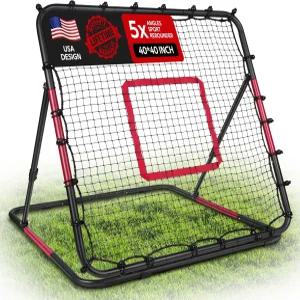 VAVOSPORT 배구 리바운더 네트 40인치 x - 야구 소프트볼 및 라크로스용 조정 가능한 각도 바운스 백