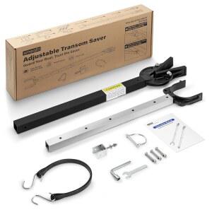 SMOQIO 트랜섬 세이버, 23인치에서 35인치까지 아웃보드 모터 지지대, 롤러 및 트레일러 마운트용 일체형 주조 조정 보트 세이버