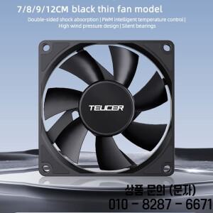 TEUCER 초박형 냉각 팬 60x60x10mm 12V 대용량 컴퓨터 케이스 6/7/8/9/12CM PC CPU 시스템 방열판