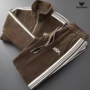 남성 코듀로이 트레이닝 세트 스탠드 카라 집업 자켓 조거팬츠 봄 가을 운