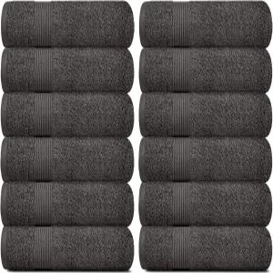 화이트 클래식 리조트 컬렉션 소프트 행주 페이스 바디 타월 세트 12x12 럭셔리 호텔 플러시 흡수성 면