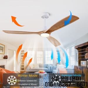 42 60인치 천연 나무 선풍기 (조명 리모컨 저소음 DC 모터 포함)