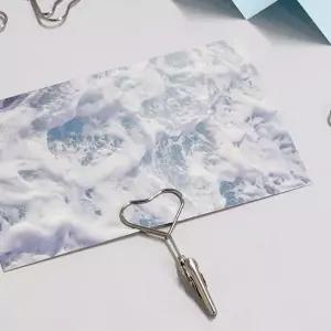 집게 메모 꽂이 하트 실버