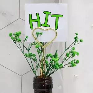 집게 메모 꽂이 하트 골드