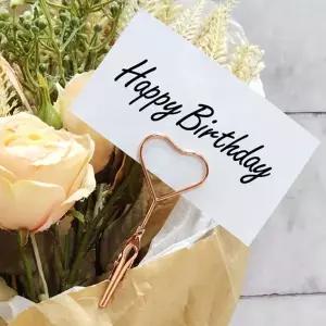 집게 메모 꽂이 하트 로즈골드