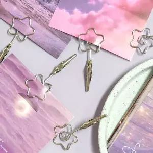 집게 메모 꽂이 꽃 실버