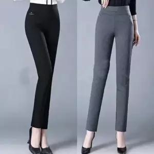 우먼 엘라스틱하이웨스트 스테디 허리 밴딩팬츠 소프트 일자바지 ExV1+3KsL