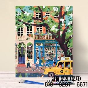 디지털 페인팅 캔버스 아크릴 이미지 컬러링 숫자 별 그림 거리 서점 기념일 선물