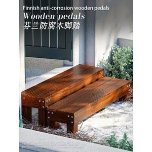 나무 발판 단차 현관 90x30x30cm 디딤판 원목 야외 키높이 발코니