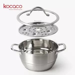 코카코 IH찜기 2단 찜냄비 양수 찜솥 3중바닥 올스텐냄비 소형 20cm 양수냄비 찜기냄비 곰솥 라면냄비