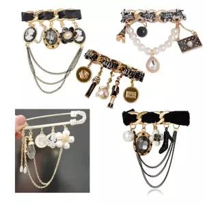 앤틱 런던스타일 진주 참 옷핀 브로치 핀 브로찌 장미브로치 레트로브로치 런던스타일브로치