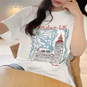 [제작] 런더너 루즈핏 반팔 티셔츠 87253 빅사이즈 여성의류