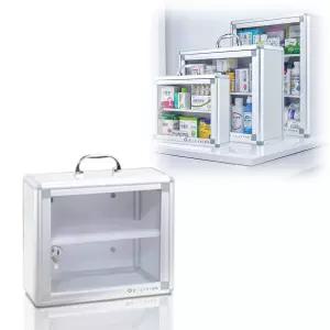 벽걸이형 구급상자 휴대용 약통케이스 가정 사무실용 비상 응급함 알루미늄 약정리 보관 수납함 소형