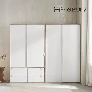[장인가구]코라 2400 슬라이딩 옷장 세트 1200 서랍옷장 (행거형)+1200 (행거형)