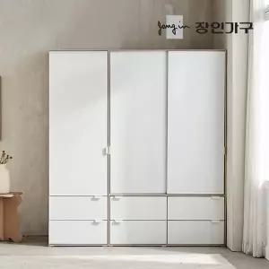 [장인가구]코라 1800 슬라이딩 옷장 세트 1200 서랍옷장 (선반형)+600 서랍옷장