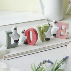 오리 러브 이니셜 미니어처 4P 테이블 선반 인테리어 미니어쳐 인테리어소품 미니소품 카페소품