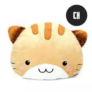 미네코 얼굴쿠션 대형 진브라운 67cm 동물 고양이 네코 얼굴 쿠션 가구 인테리어 데코 방석 일반