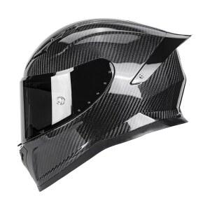 [미국배송] 스포일러 스포츠 투어링 스트리트 오토바이 헬멧이 포함된 카본 파이버 풀 페이스 헬멧 - 블루투스 준비 스피커 포켓