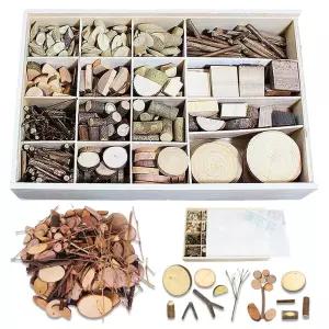 천연 나무조각 케이스형 세트 1번 약500g 자연나무 천연나무 공작재료 공예재료 만들기재료
