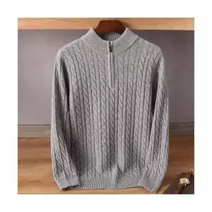 남성패션 폴라티 추동 스웨터 도톰 꽈배기 지퍼 반폴라 기모 니트 맨투맨 DL4