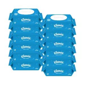 크리넥스 수앤수 코튼클린 물티슈 캡형 72매x6개입x2팩 캡형물티슈 크리넥스수앤수