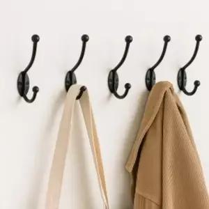 [생활] 벽걸이 다용도 후크 2단 옷걸이 블랙 고리 색상