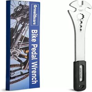 15mm 자전거 페달 렌치 - 미끄럼 방지 그립이 있는 15인치 엑스트라 롱 핸들 내구성 크로몰리 스틸 제거
