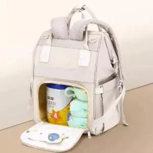 고퀄리티   뒷면 기저귀 유모차 연결 토트백 외출 입구 캐리어 가방 1개 걸이 백팩 방수 지퍼 아이보리
