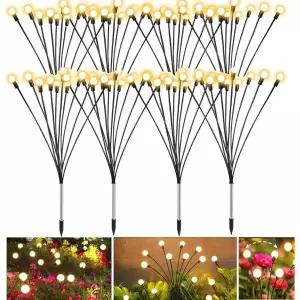 야외 태양광 잔디 램프, 정원 LED 바람 구동 반딧불 그라운드 플러그 조경 휴일 조명