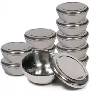 밥그릇 10.5cm 스텐 공기 10개 세트 식당용 합식기