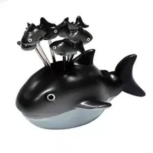 과일 디저트 꽂이 세트 돌고래 티타임 포크 7개 식기 단품