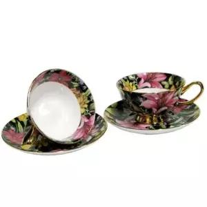 도자기 커피잔 2인조 세트 세련된 찻잔 머그컵 고급스러운 디자인